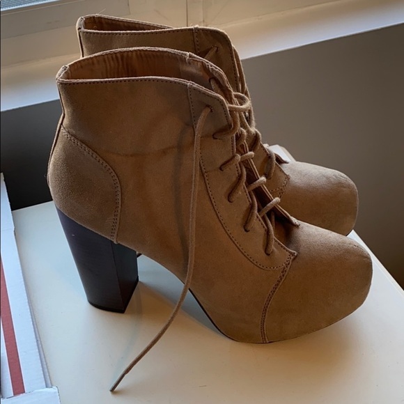 H&M tan heeled booties, Size 9 - Picture 2 of 5